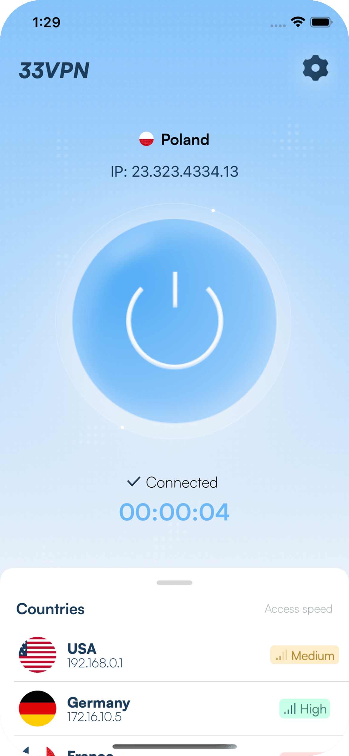 33VPN screenshot 1