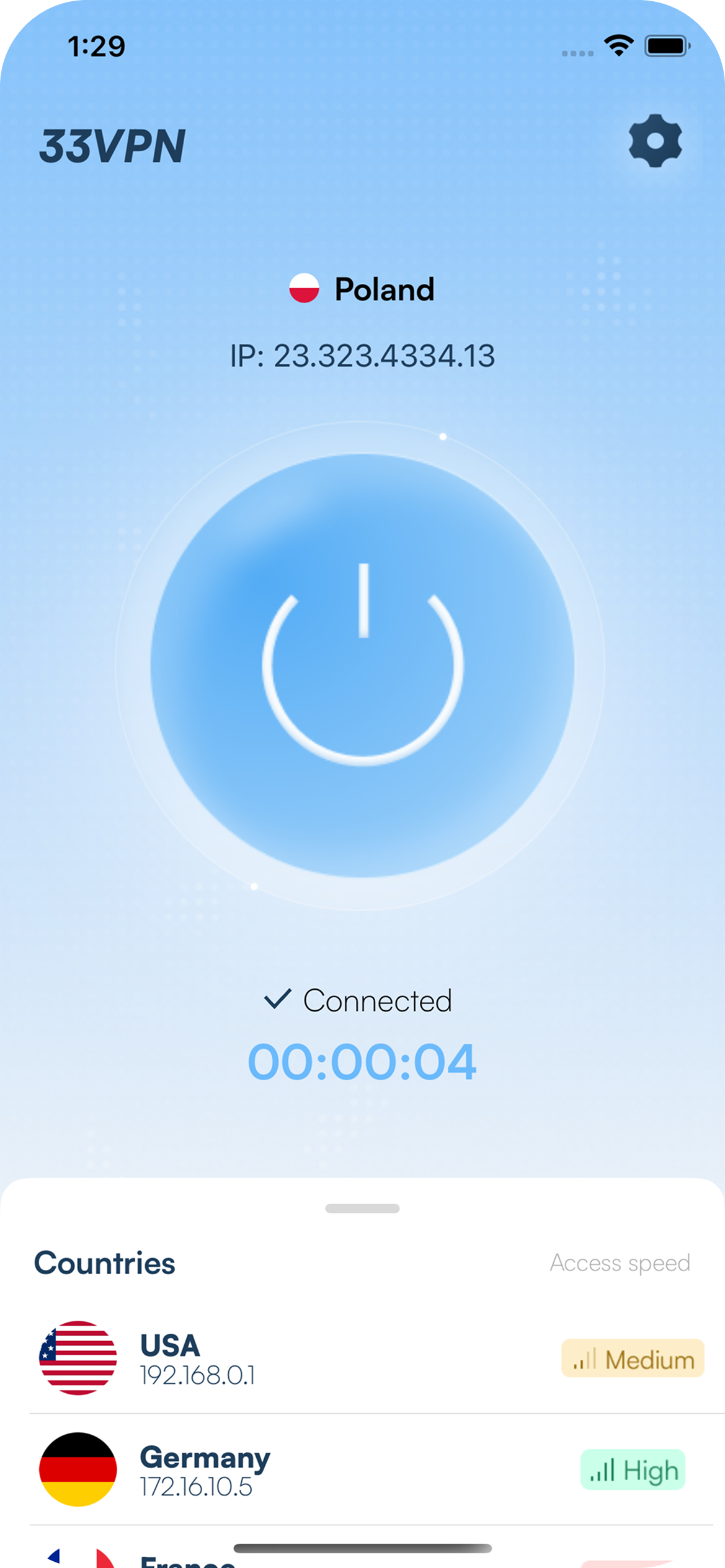 33VPN screenshot 1